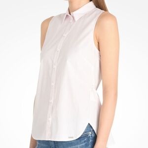 Armani Exchange Sleeveless Back Pale Pink Ties on back Collared Sz‎ XS
